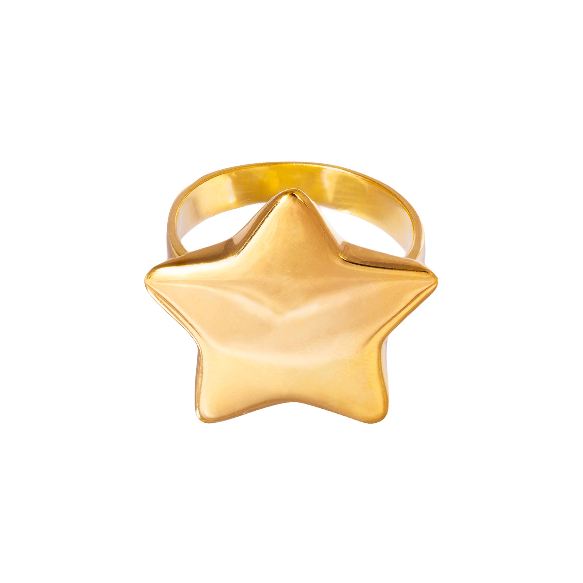 Gold star-shaped ring on a white background - seolgold