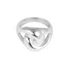 Silver ring with a modern design on a white background - Seol Gold