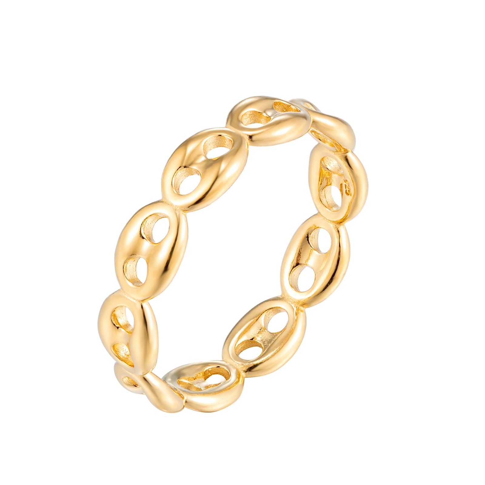 Gold chain-style ring on a white background - seol gold