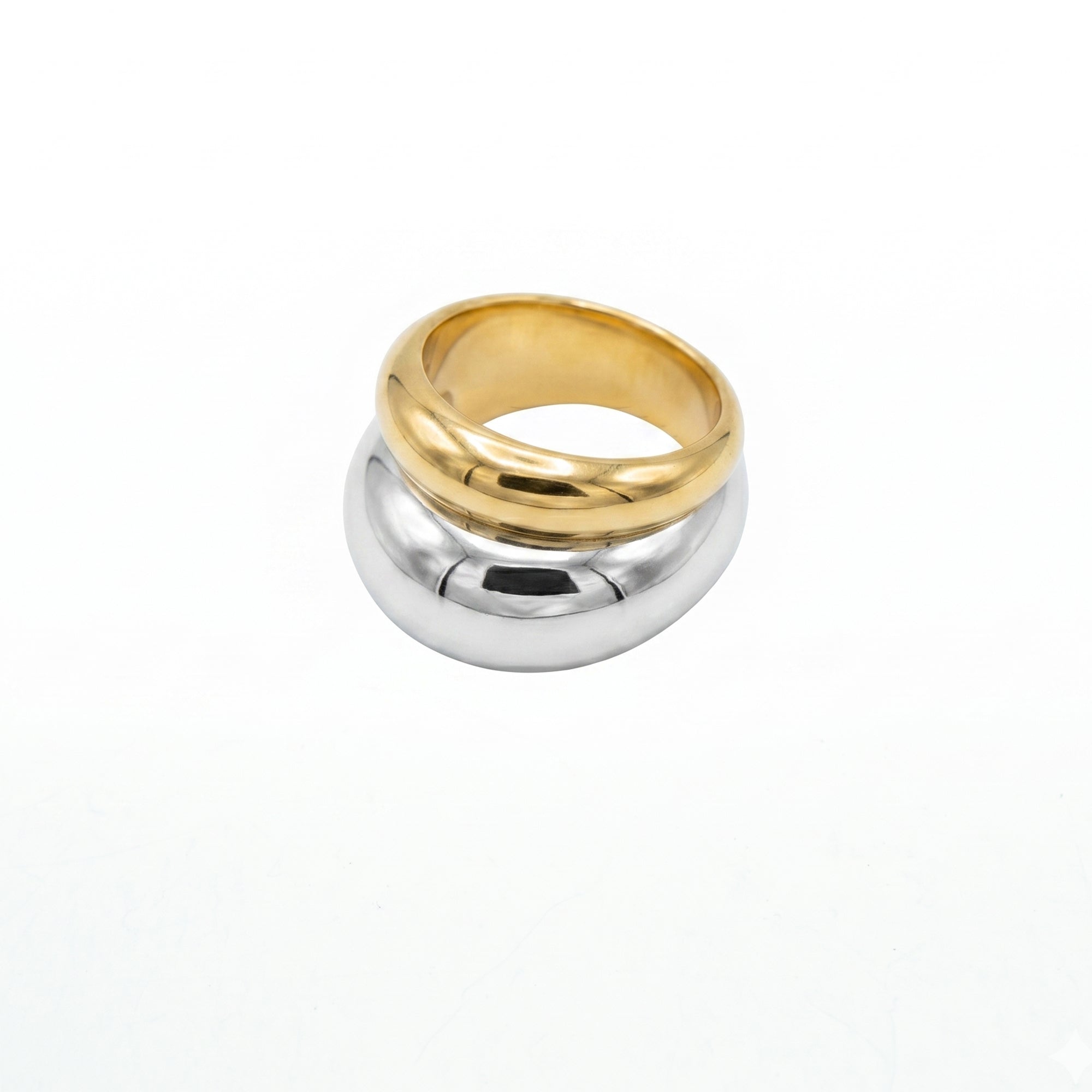 Mixed Metal Double Band Ring