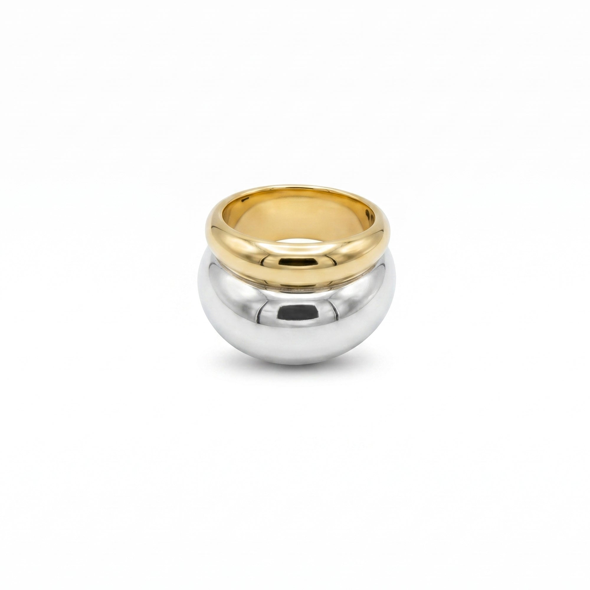 Mixed Metal Double Band Ring