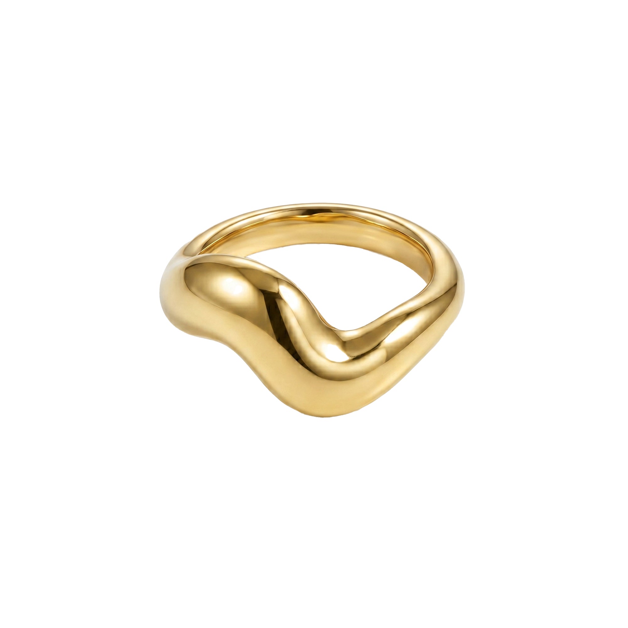 18ct Gold Plated Wave Band Ring