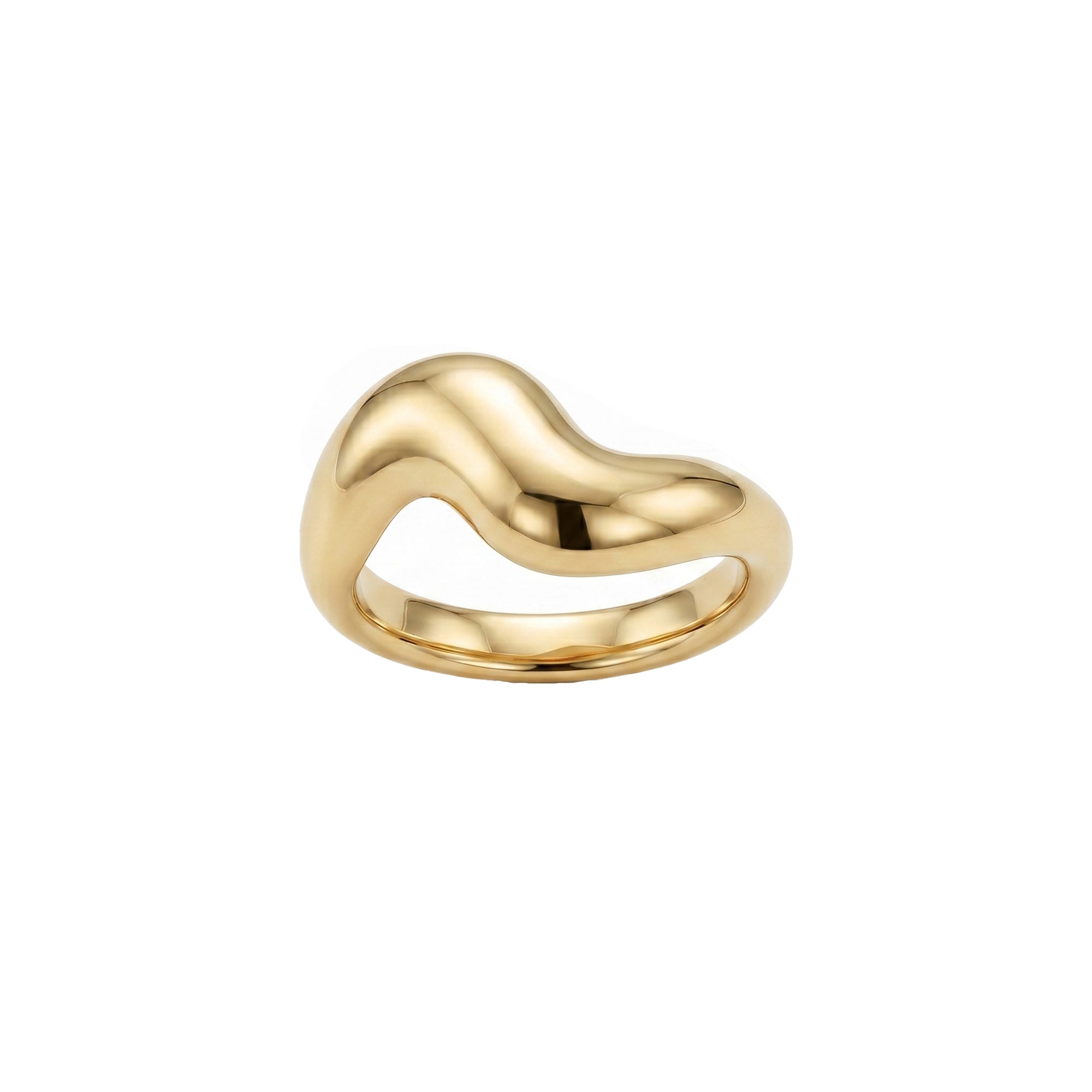 18ct Gold Plated Wave Band Ring