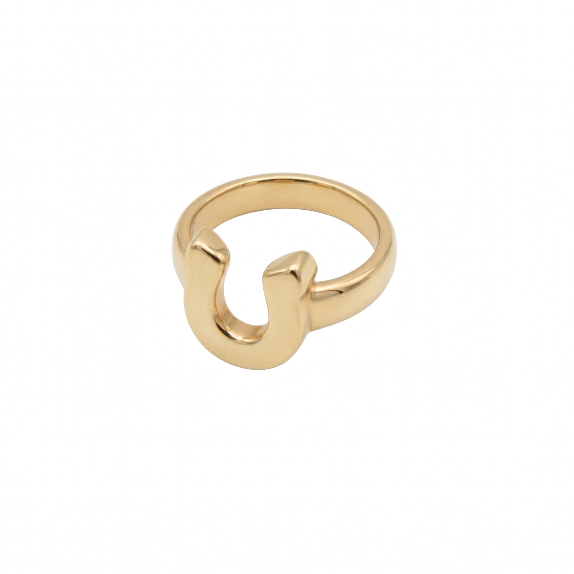 18ct Gold Plated Chunky Horseshoe Ring