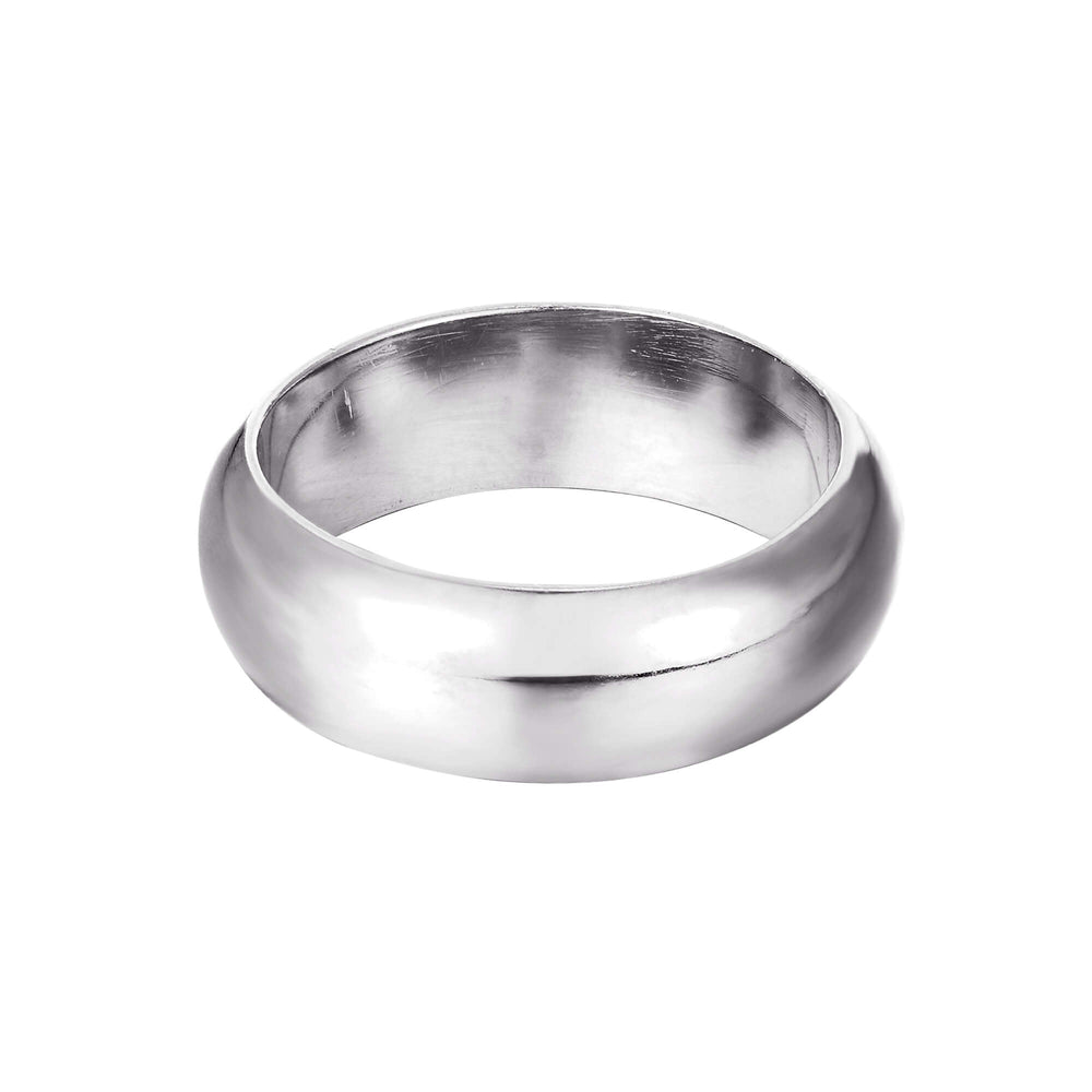 Sterling Silver Curved Rounded Band Ring