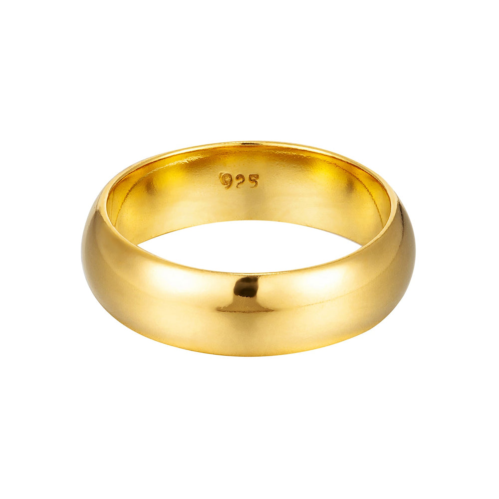 18ct Gold Vermeil Plain Band Ring (Mens)