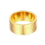 18ct Gold Vermeil Hammered Chunky Band Ring