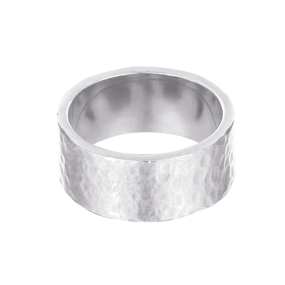 Sterling Silver Hammered Chunky Band Ring