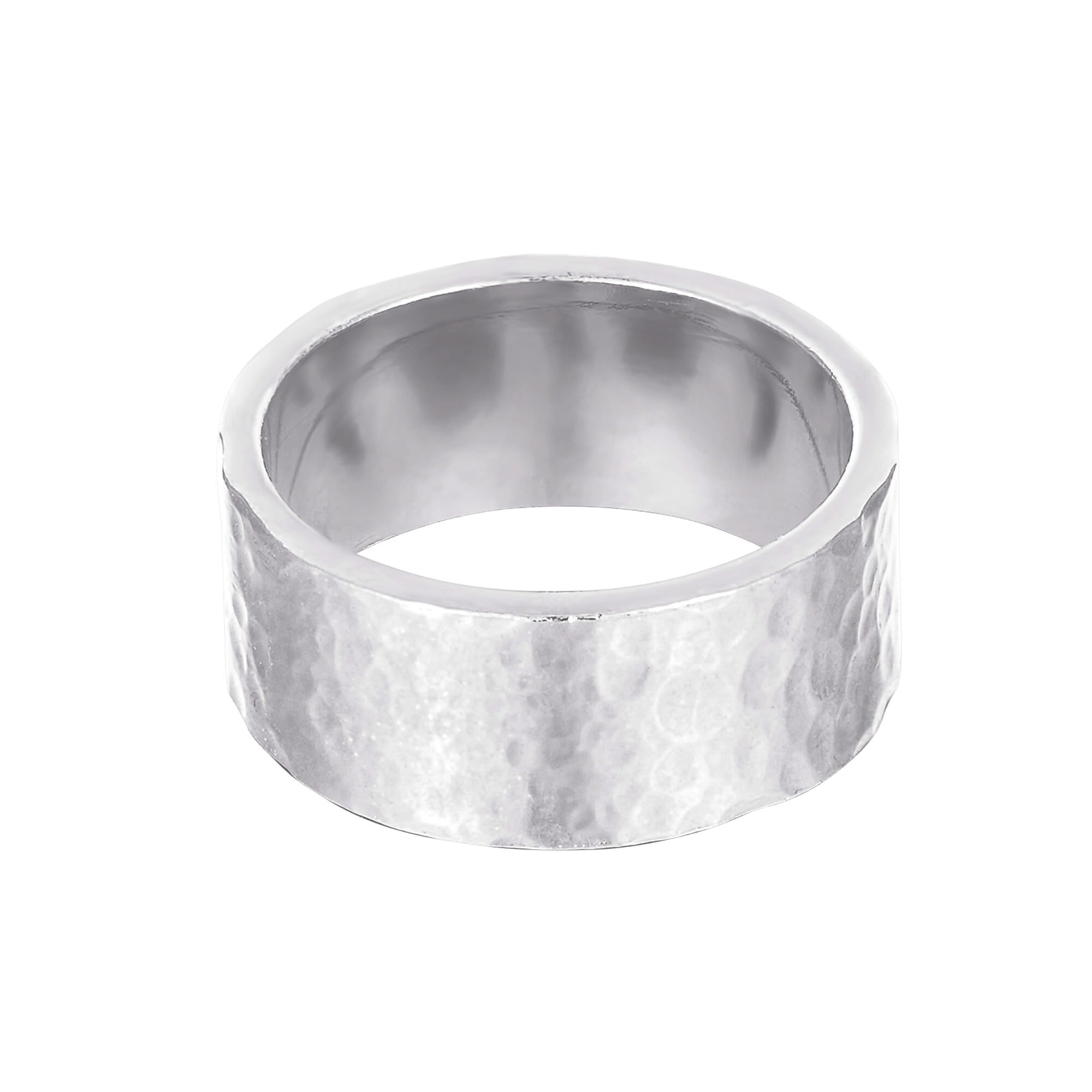 silver hammered ring - seol-gold
