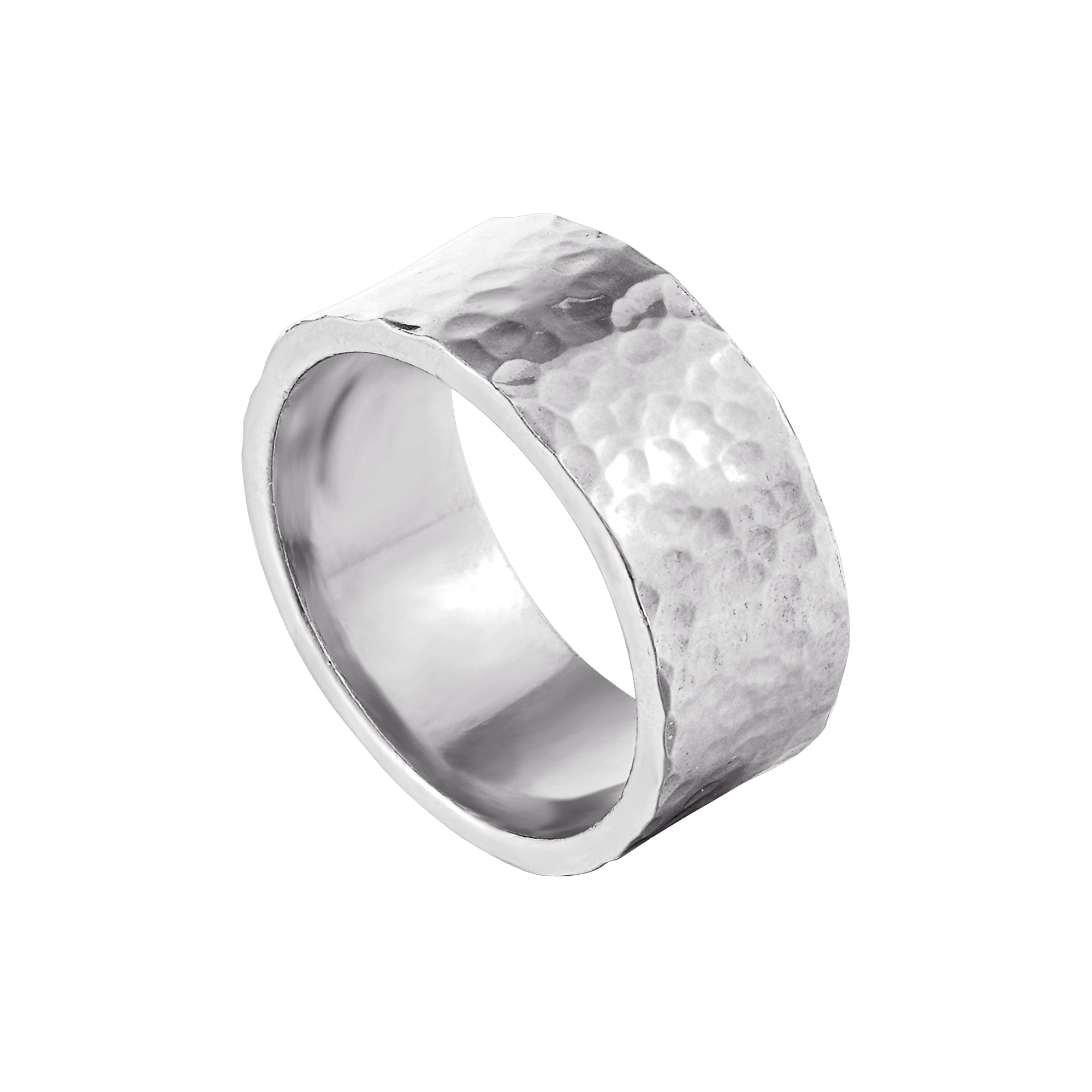 silver hammered ring - seol-gold