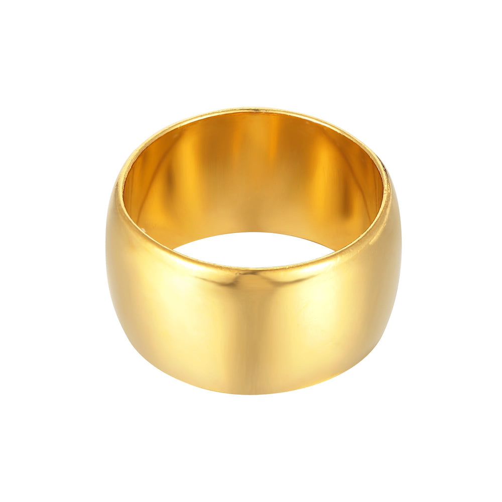 18ct Gold Vermeil Extra Wide Rounded Band Ring