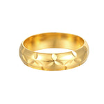 18ct Gold Vermeil Chunky Diamond Cut Band Ring