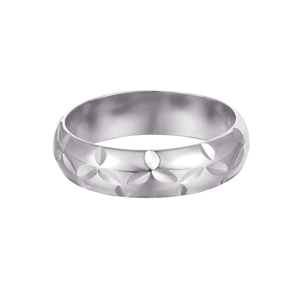 Sterling Silver Chunky Diamond Cut Band Ring (Mens)