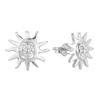 Sterling Silver Sun Stud Earrings - Seol Gold