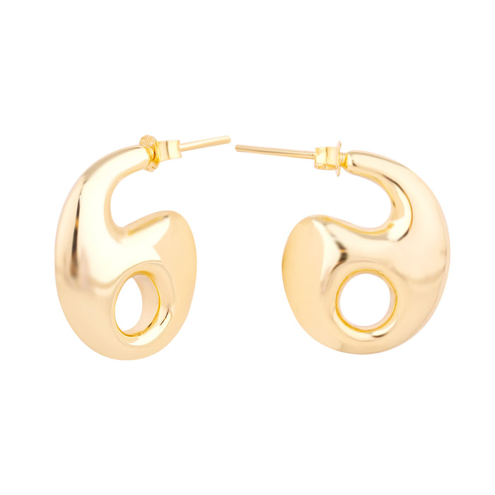 18ct Gold Vermeil Mariner Link Studs - Seol Gold