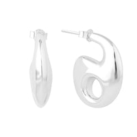 Silver hoop earrings on a white background - seol gold