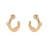 Gold hoop earrings with embedded crystals on a white background - seolgold