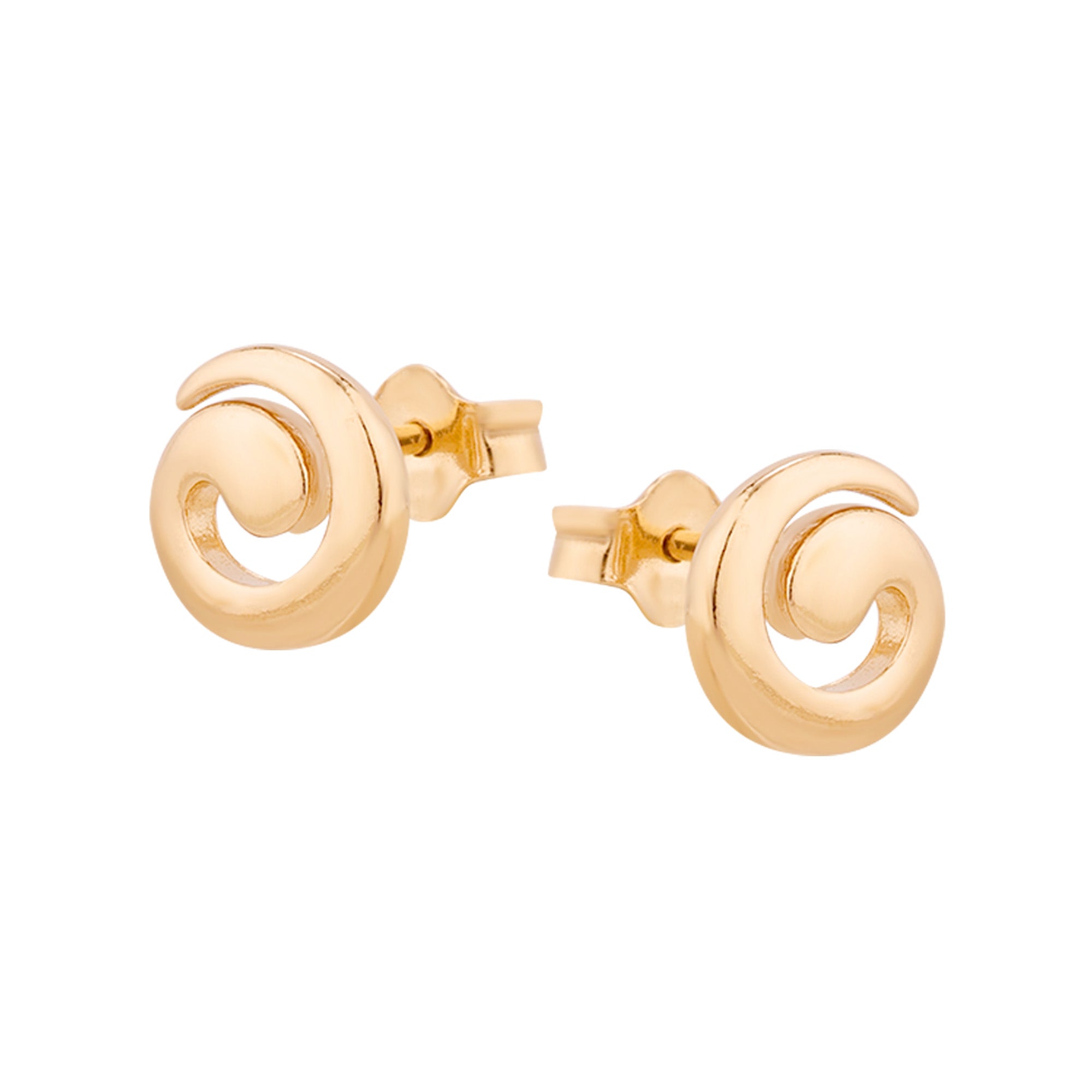 18ct Gold Vermeil Spiral Stud Earrings - seolgold