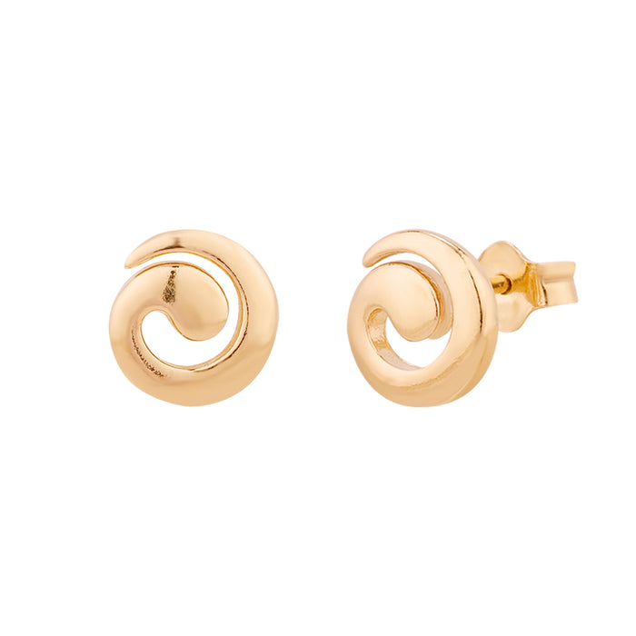 18ct Gold Vermeil Spiral Stud Earrings - seolgold