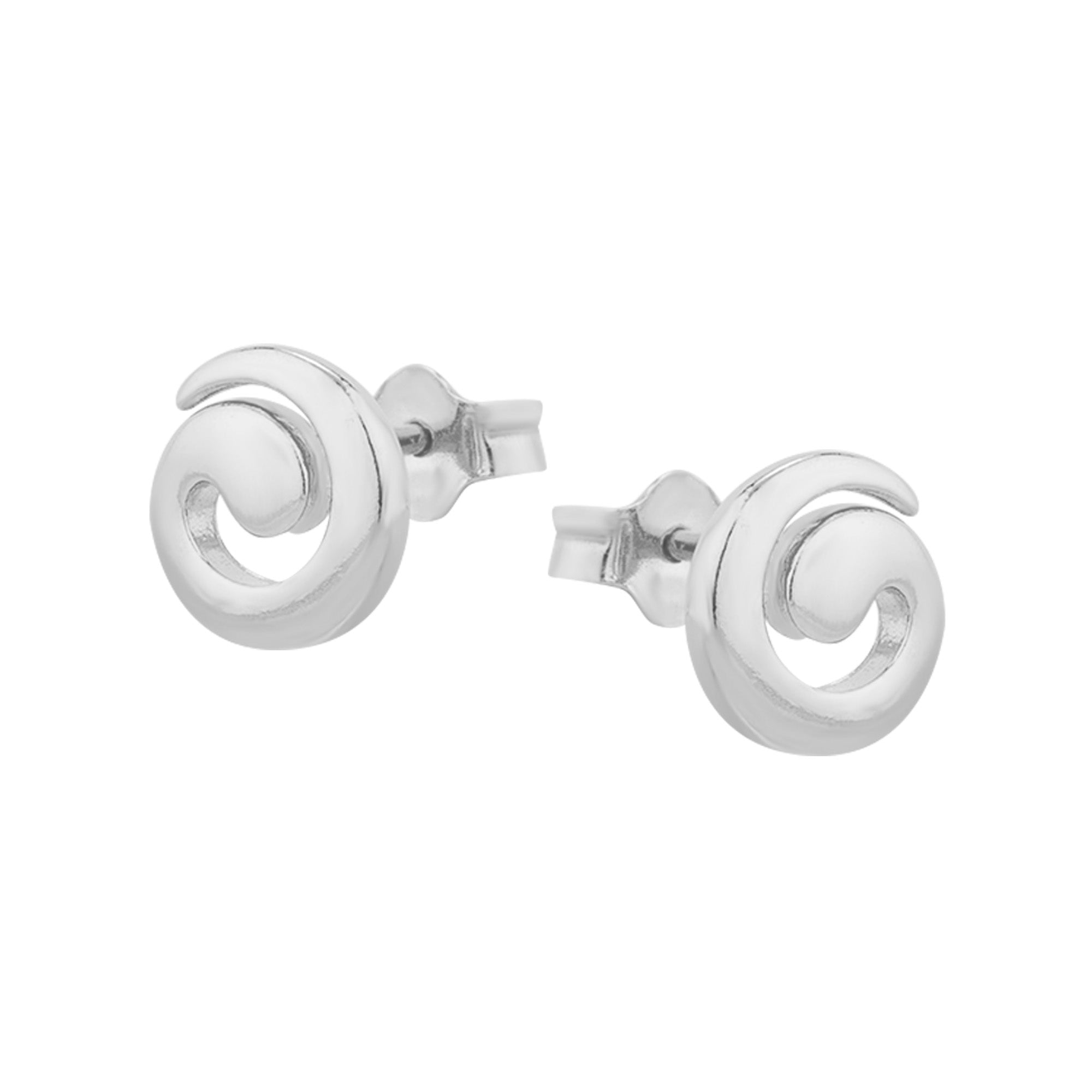 Sterling Silver Spiral Stud Earrings - seolgold
