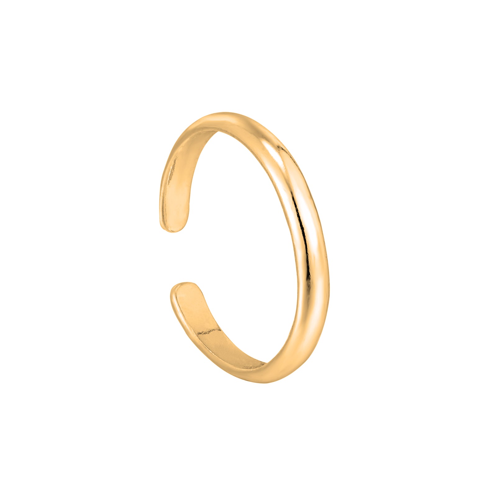 18ct Gold Vermeil Rounded Plain Toe Ring