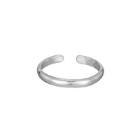 Sterling Silver Rounded Plain Toe Ring - seolgold