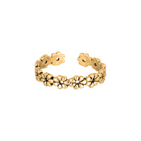 18ct Gold Vermeil Daisy Flower Toe Ring - seolgold