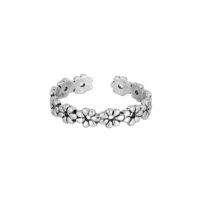 Sterling Silver Daisy Flower Toe Ring - seolgold
