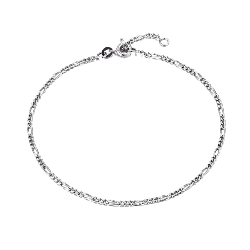 Silver figaro ankle chain - seol-gold