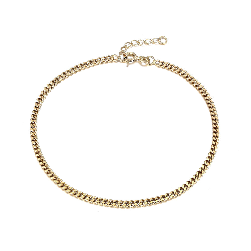 18ct Gold Vermeil Curb Chain Anklet