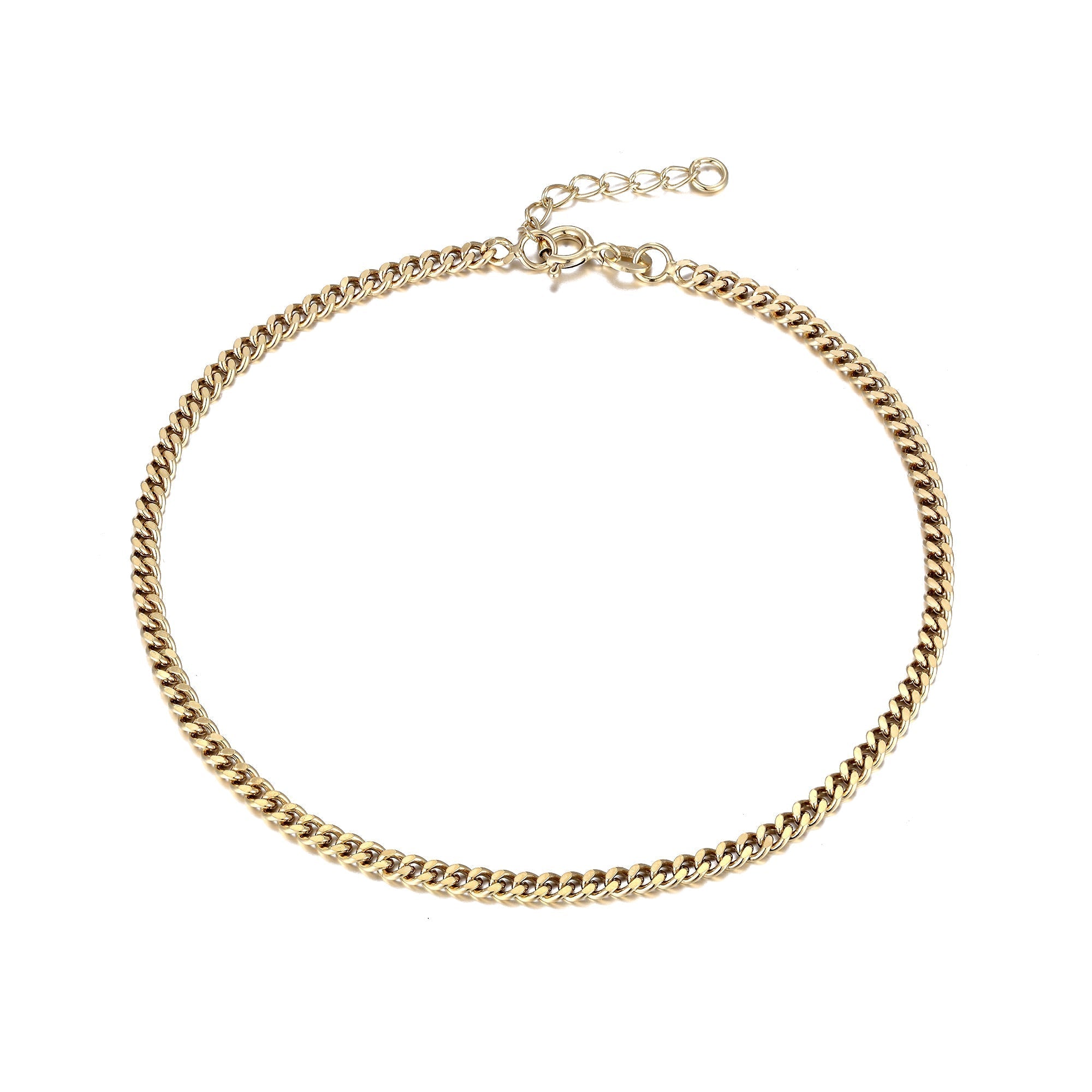 gold curb chain anklet - seolgold