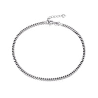 Silver Curb Chain Anklet - seol-gold