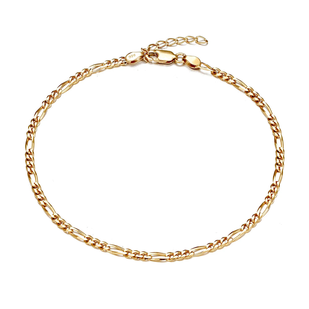 18ct Gold Vermeil Figaro Chain Anklet