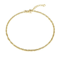 gold rope ankle chain - seol-gold