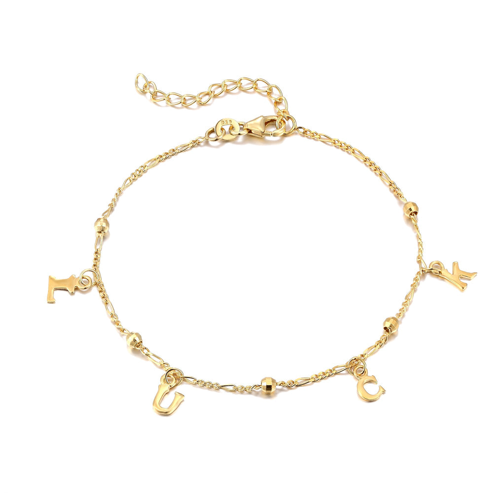 18ct Gold Vermeil Luck Charm Anklet