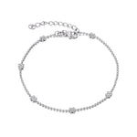 Sterling Silver Daisy Chain Anklet
