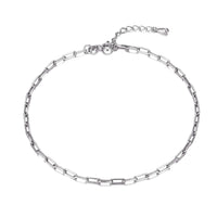 silver paperclip anklet - seolgold