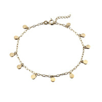 18ct Gold Vermeil Disc Charm Anklet - seolgold