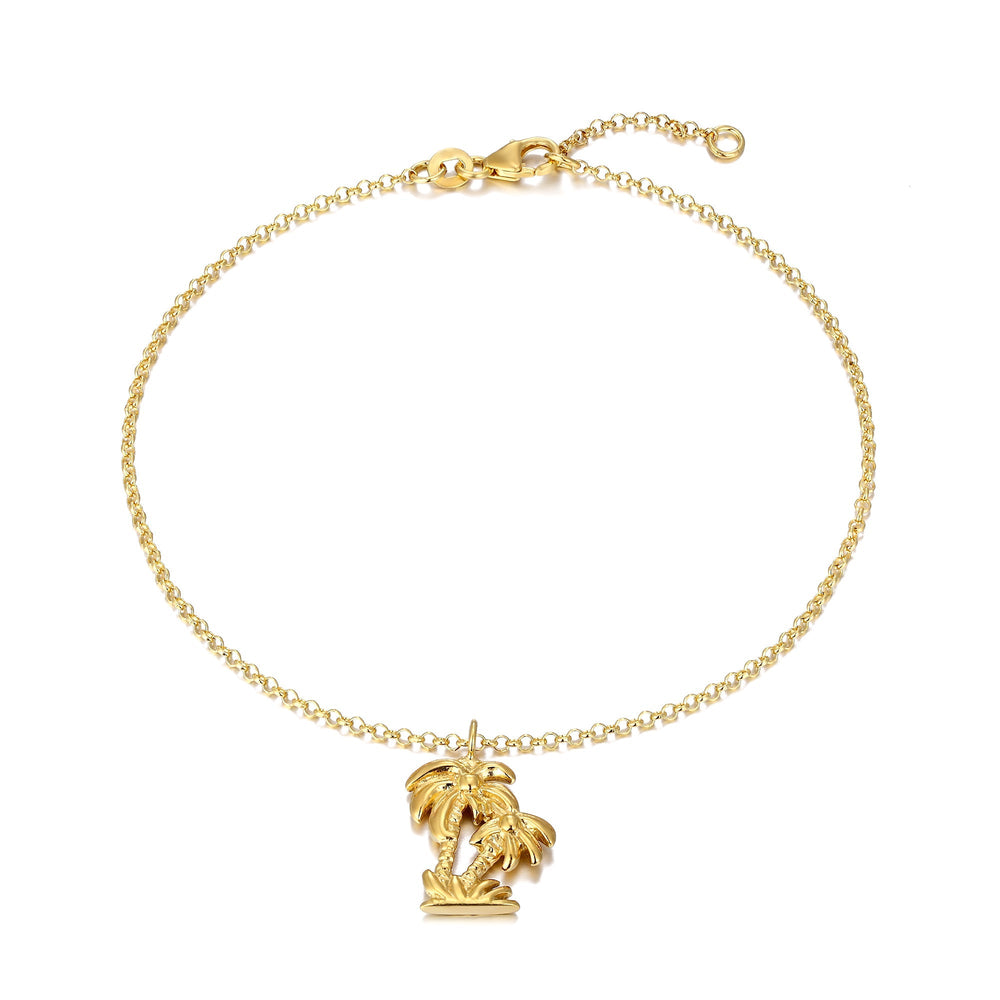 18ct Gold Vermeil Palm Tree anklet