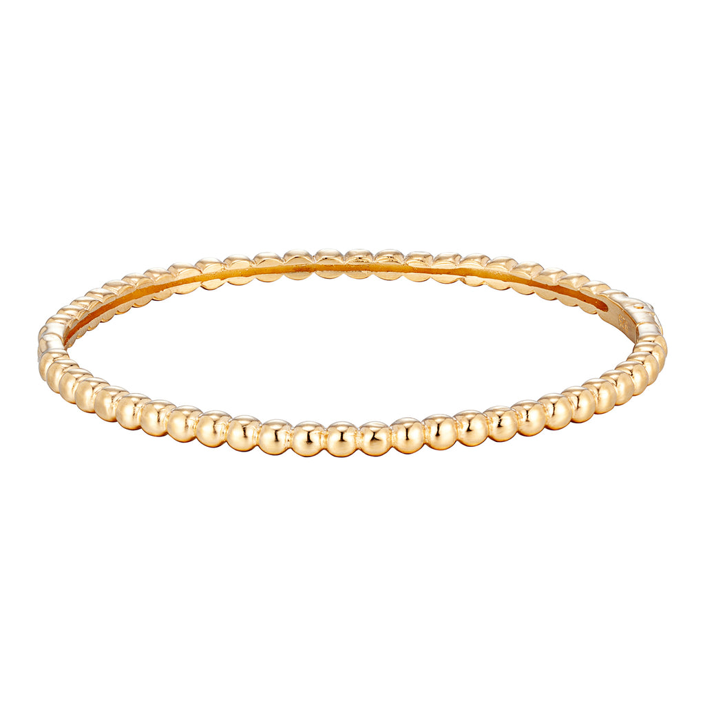 18ct Gold Plated Bobble Hinged Bangle