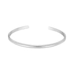 Sterling Silver Engraved Edge Cuff Bangle