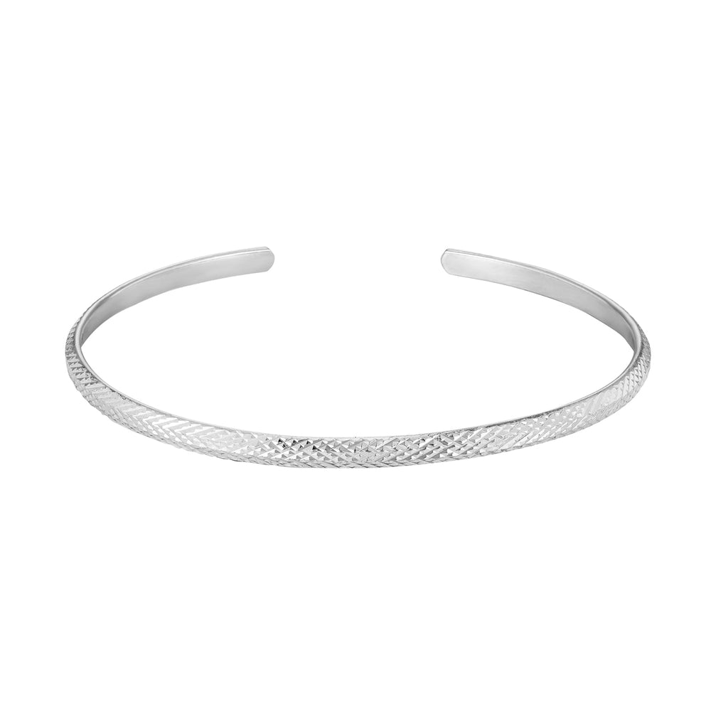 Sterling Silver Engraved Cuff Bangle