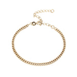 gold curb chain bracelet - seolgold
