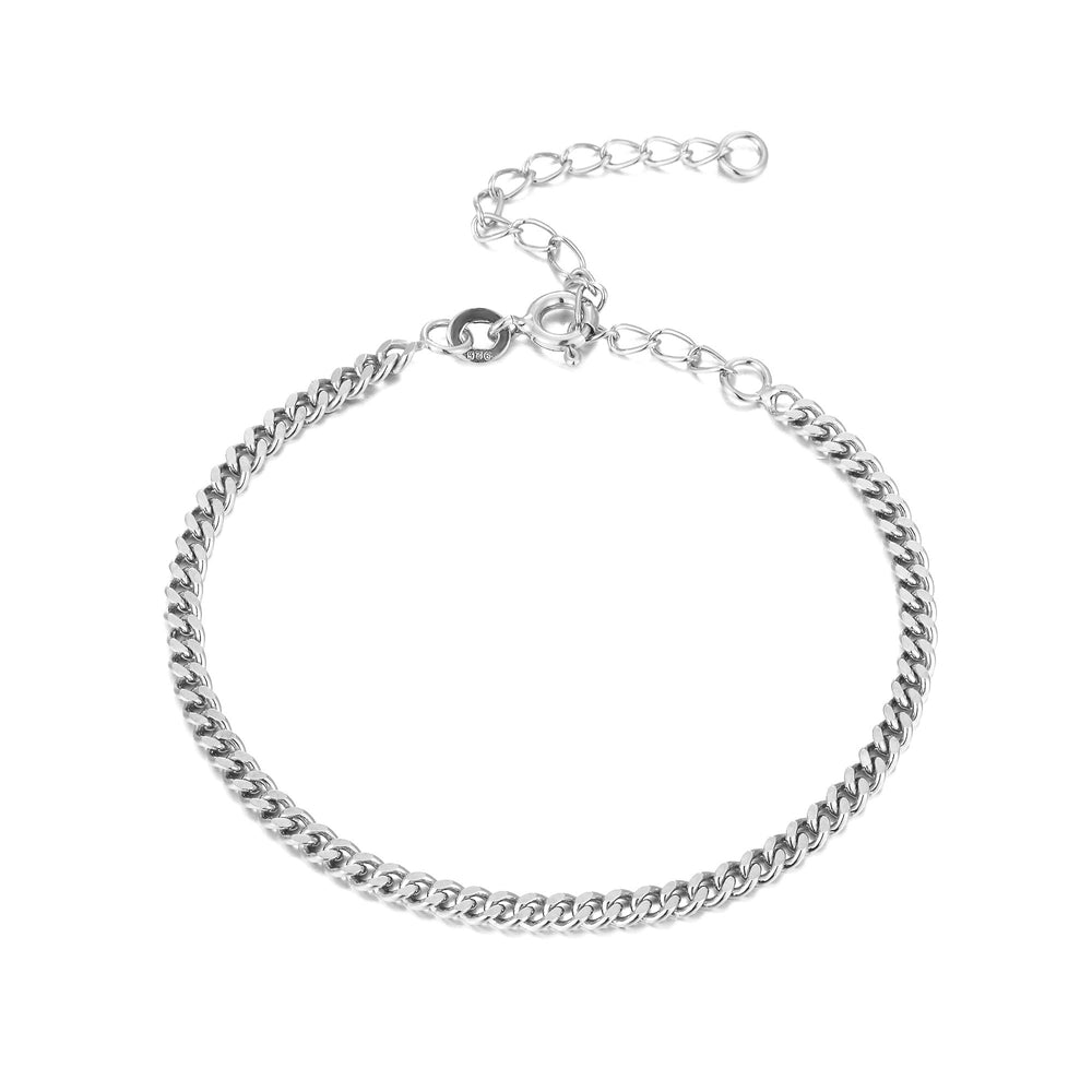 Sterling Silver Curb Chain Bracelet (Mens)