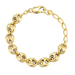 18ct Gold Vermeil Puffed Mariner Bracelet
