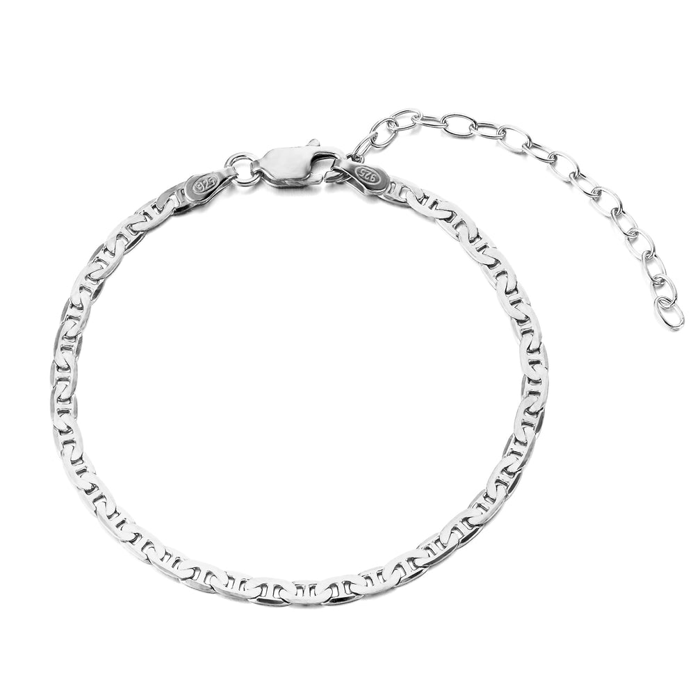 Sterling Silver Mariner Anchor Chain Bracelet
