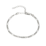 Sterling Silver Figaro Chain Bracelet (Mens)