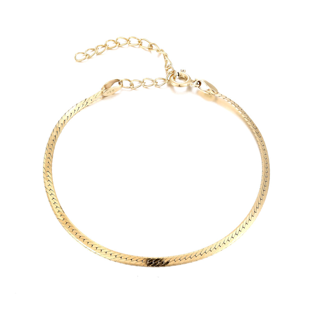 18ct Gold Vermeil Herringbone Chain Bracelet