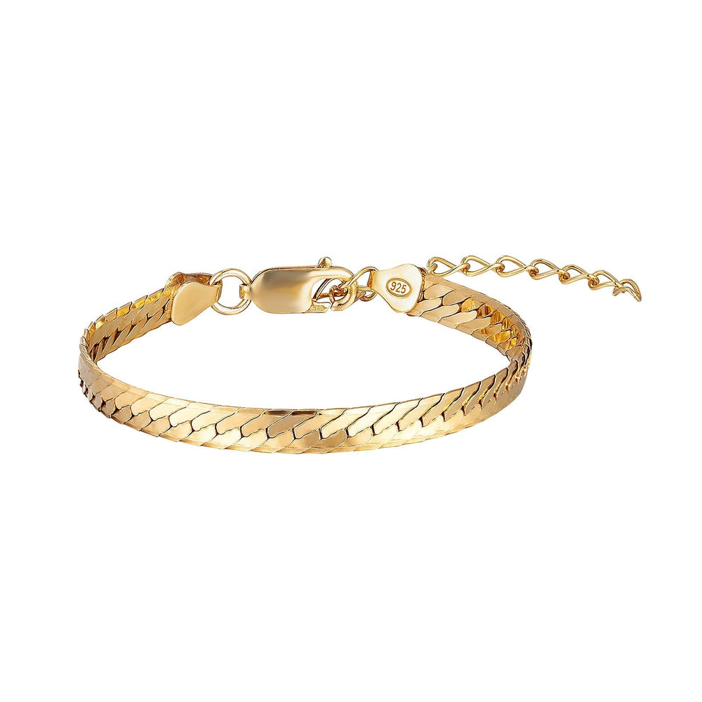 18ct Gold Vermeil Chunky Snake Chain Bracelet (Mens)