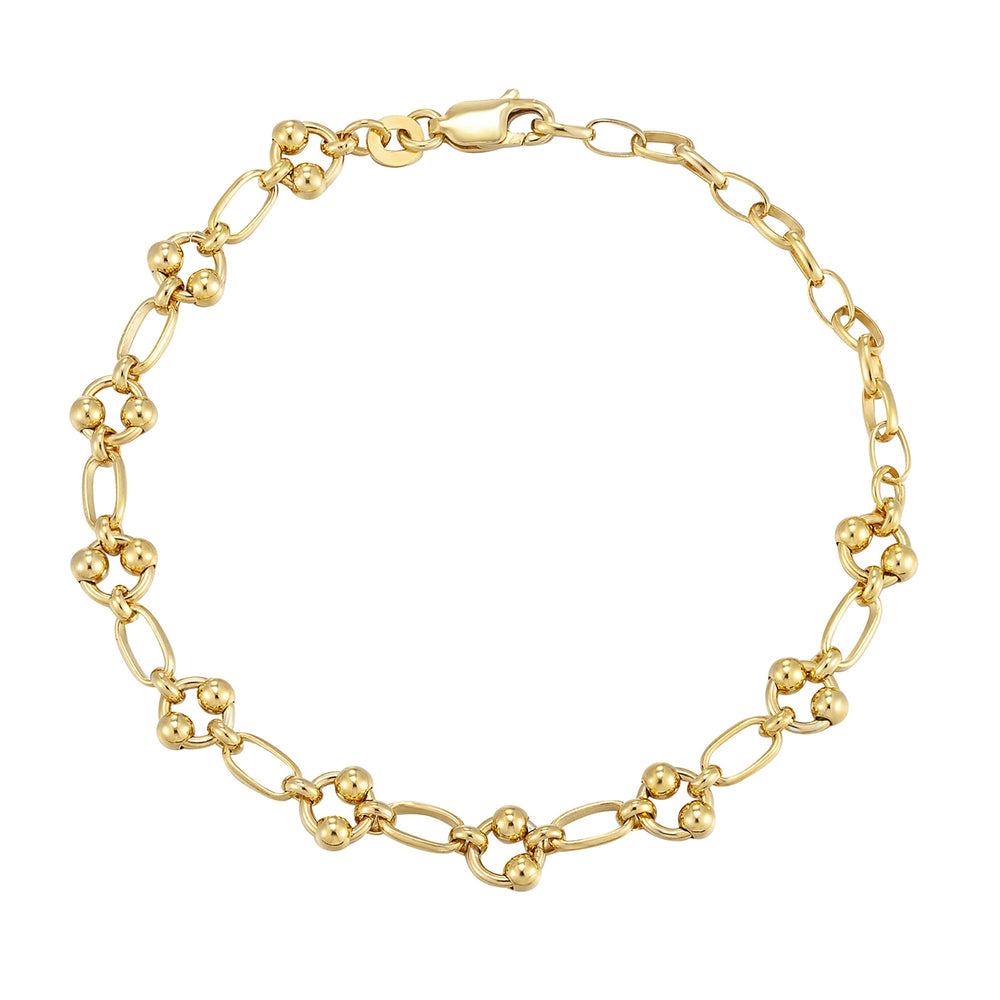 18ct Gold Vermeil Beaded Link Bracelet